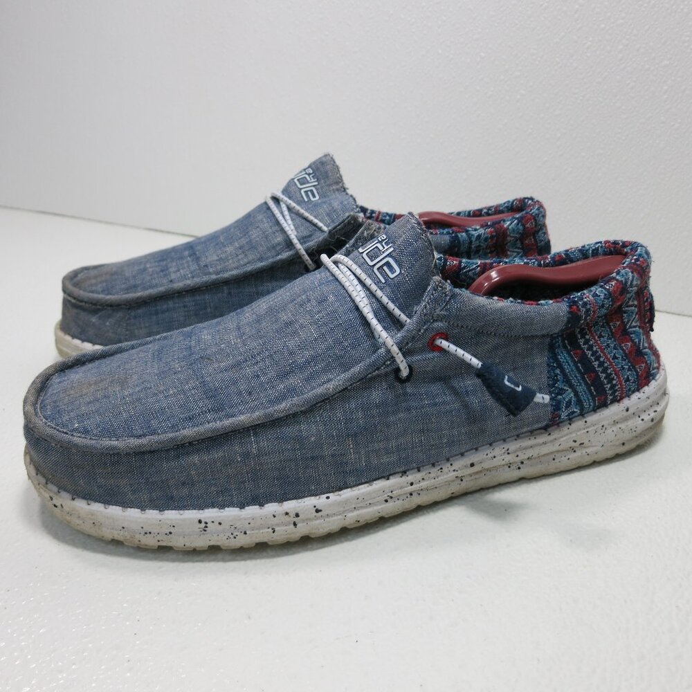 Hey Dude Wally Cloth Casual Comfort Men’s Footwear Oxfords Men's Shoes Size 12